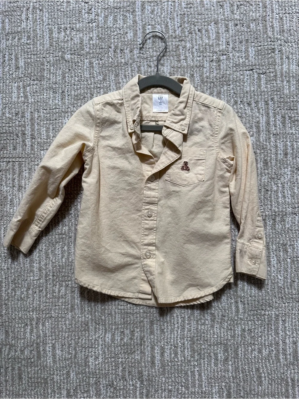 GAP Cream Button-Down Shirt with Chest Patch